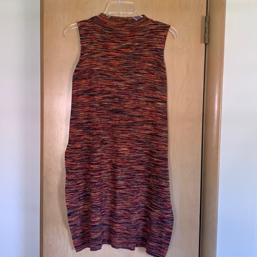 Ribbed space knit mockneck tunic